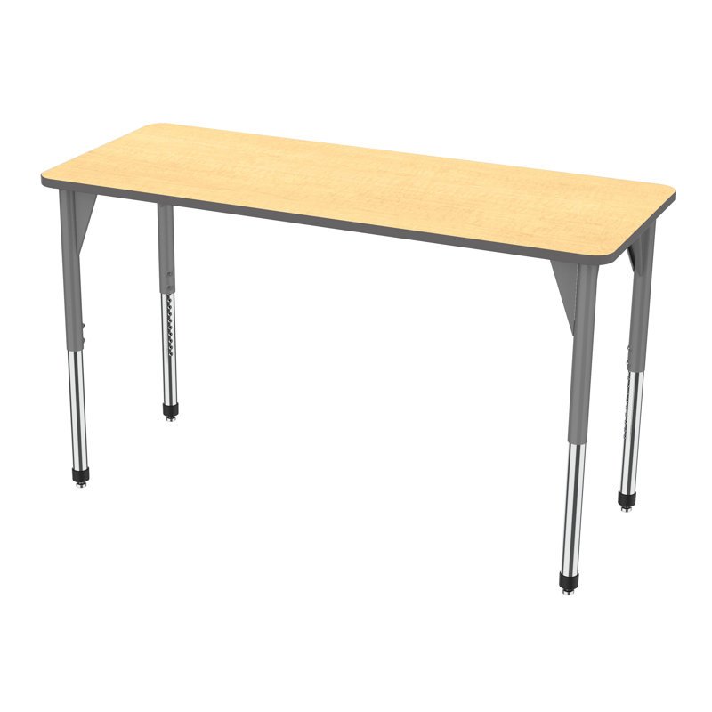 Table d'activité rectangulaire à hauteur réglable Premier Series, H 42 po x L 72 po x l 30 po, Érable fusion, Gris