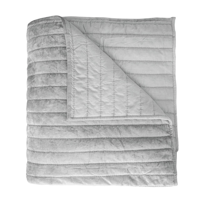 Channel Quilt, Gray, Queen Quilt + 2 Euro Shams