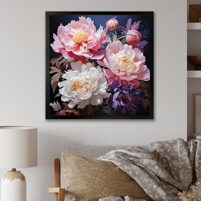 Art asiatique pivoines en rose II - impression