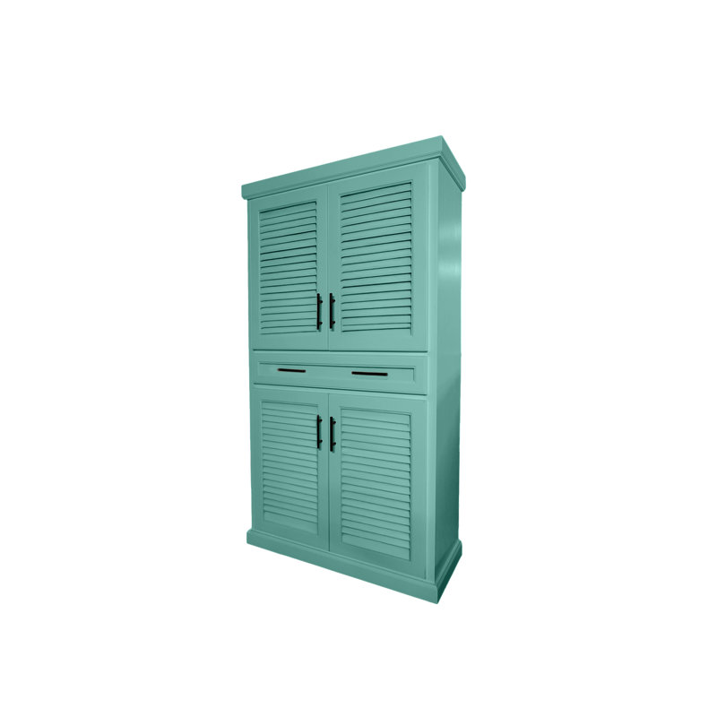 Armoire de cuisine en bois massif avec tiroir, Fiesta turquoise