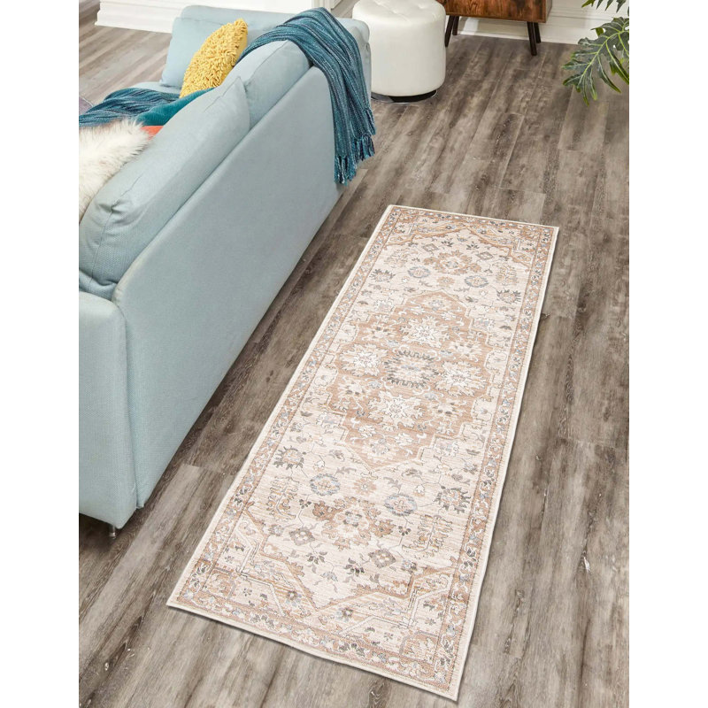 Tapis beige Arden, Tapis de couloir 2 pi 8 po x 8 pi 2 po