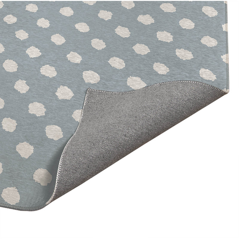 Tapis de cuisine Dot Dot, Rectangulaire 3 pi x 5 pi, Bleu ardoise, Grunge à pois