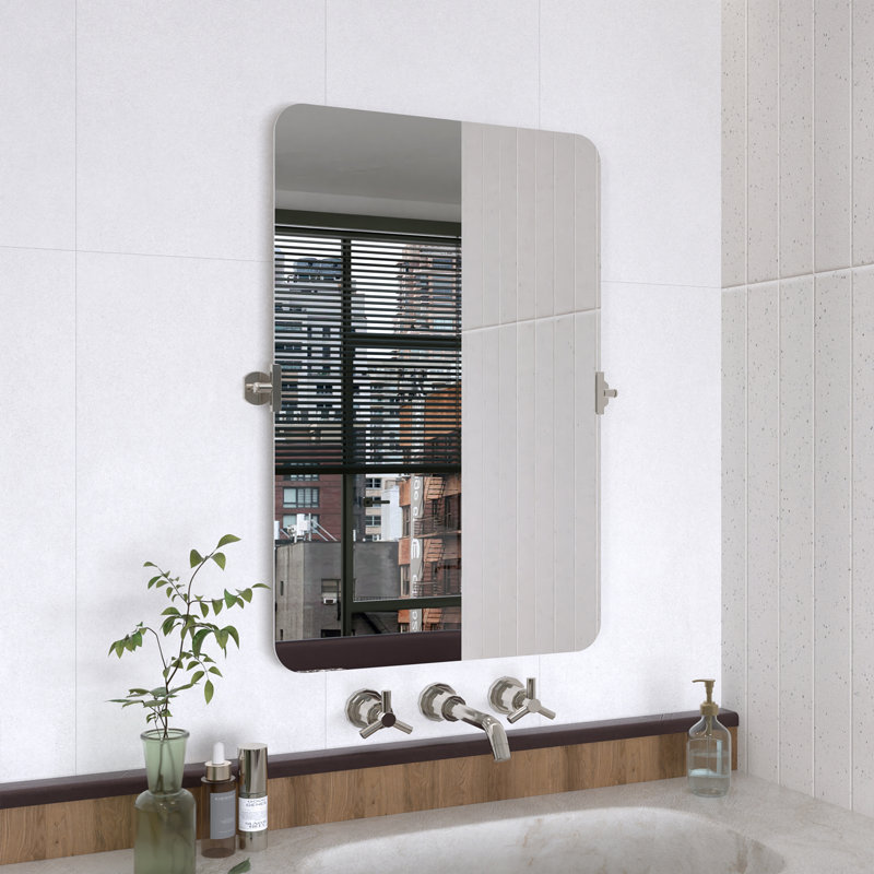 Miroir de salle de bain mural Redolent, Chrome chrome, 36 po x 24 po