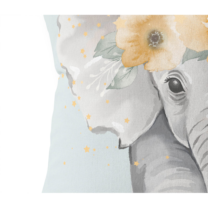 Elephant Blue Throw Pillow, 26"H x 26"W