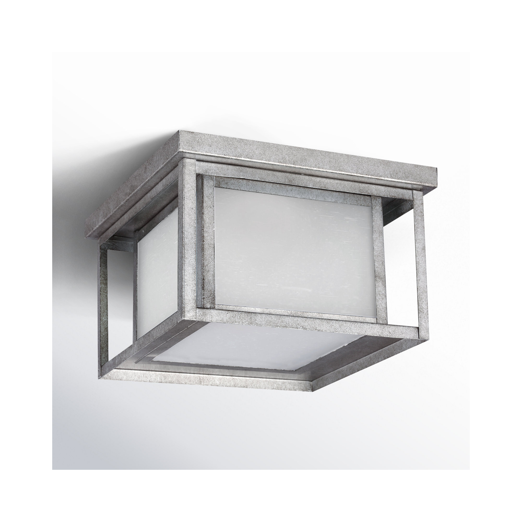 Vermont Square Outdoor Flush Mount, Weathered Pewter