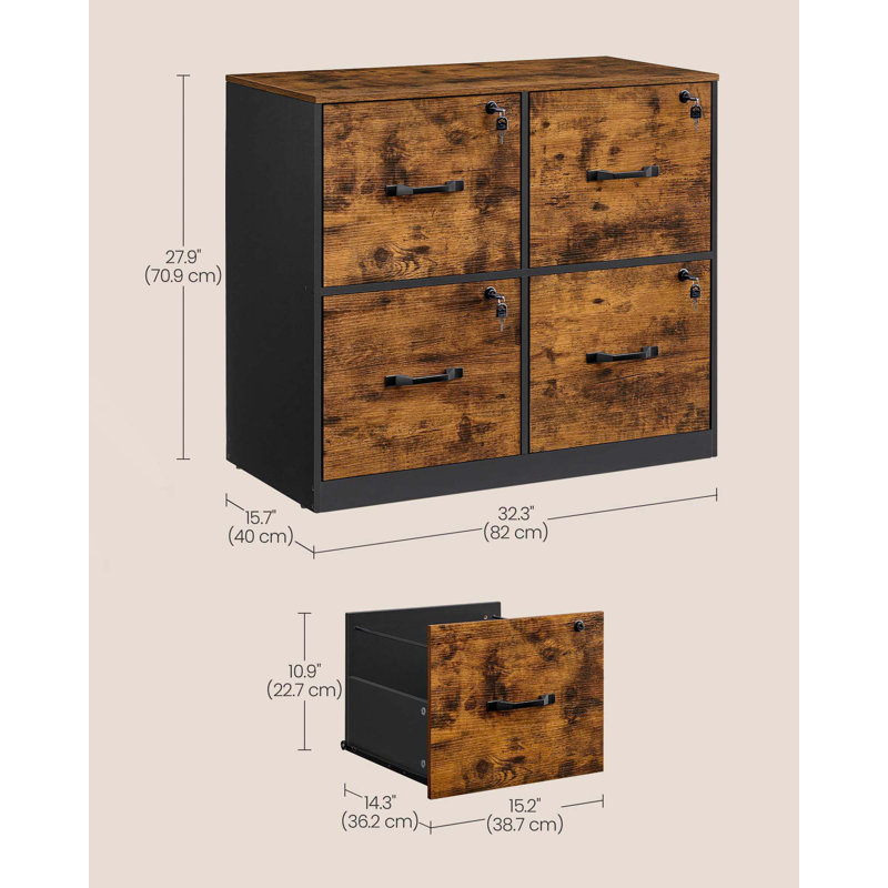 4 Drawer File Cabinet with Lock