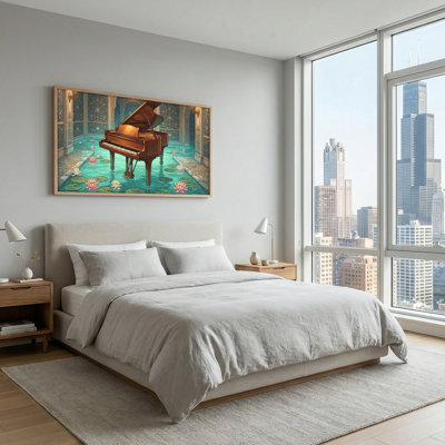 Ensemble de 1 tableau sur toile Piano Pond