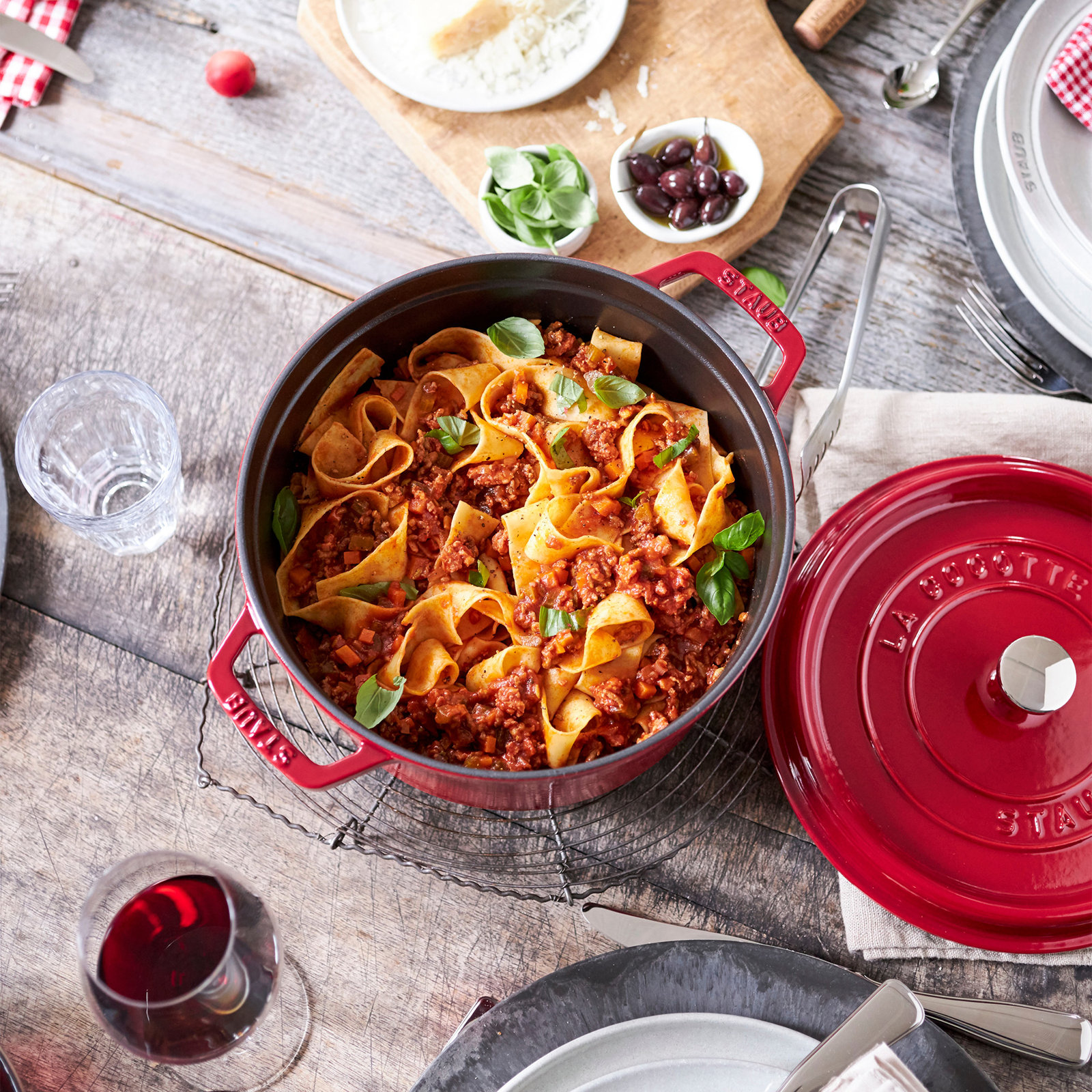 Deep Enameled Cast Iron Cocotte, Red