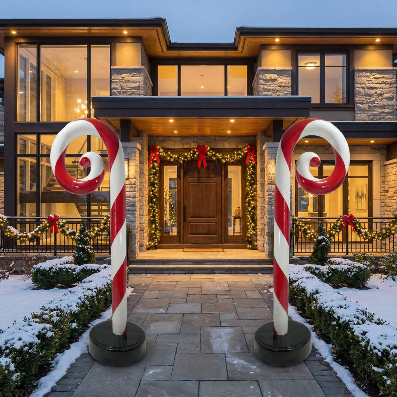 Holiday Swirl Candy Cane Display 98h