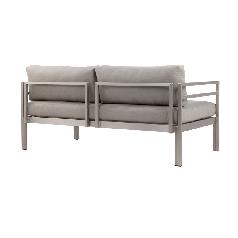 Cold 4 Piece Sofa Set Grey, Silver Frame/Gray Cushion