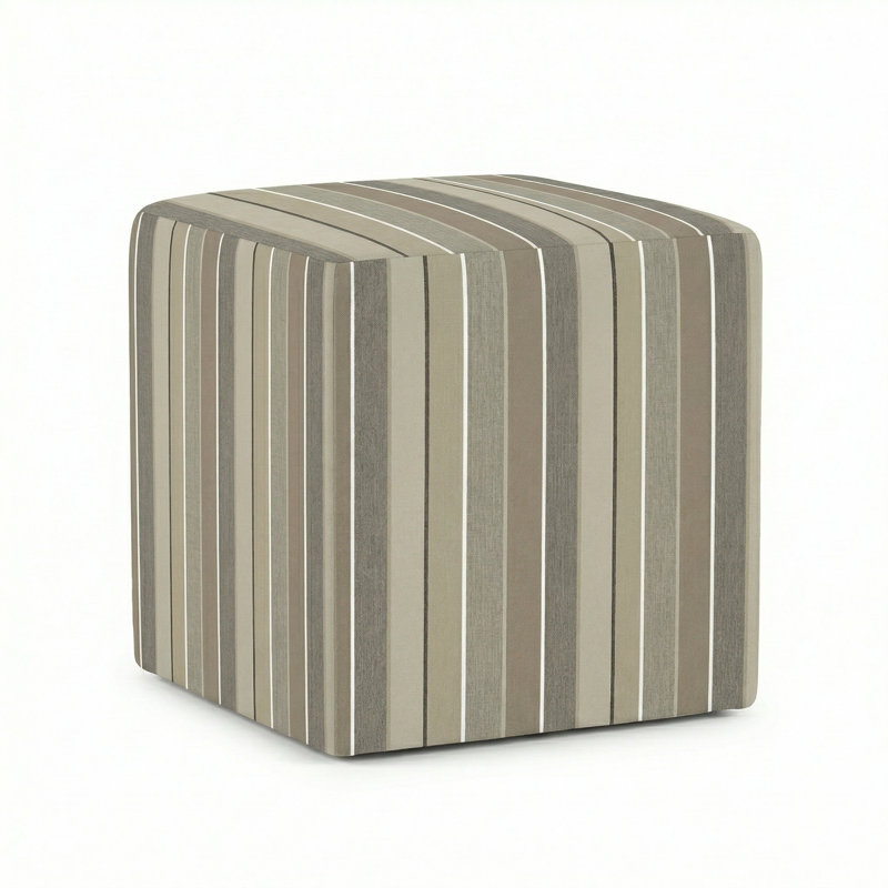 Berlin Gardens Lilly Hive 16" Square Pouf, Beige