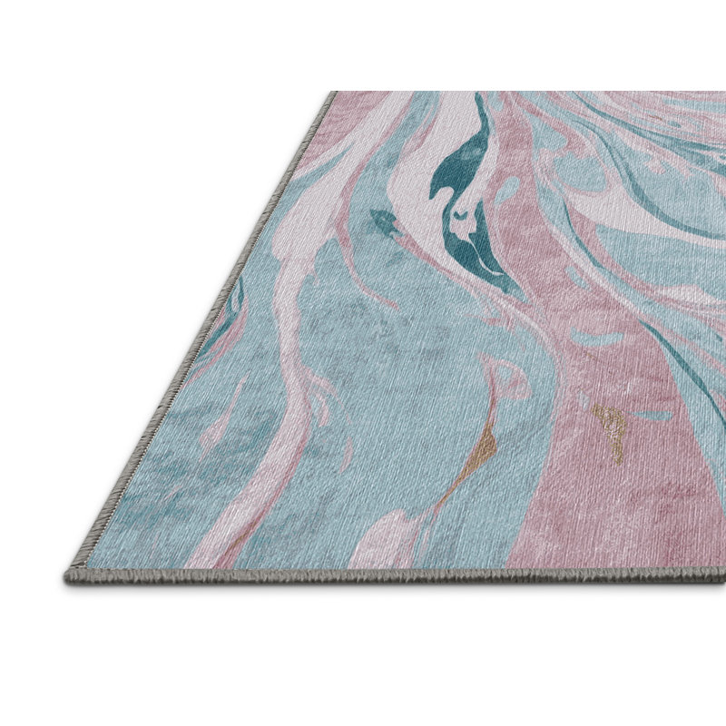 Machine Washable Gray Area Rug, Rectangle 5' x 8'