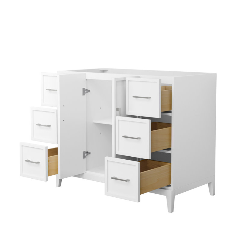 Base de meuble-lavabo simple Elan de 41 po seulement, Blanc / nickel brossé