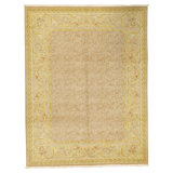 High-Quality Hand-Knotted Brown And Cream Area Rug