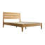 Structure de lit plateforme en bois massif de taille moyenne de style Mid-Century Tanira, TAB-41-Q, avec tête de lit à lattes, chêne miel, aucun sommier nécessaire-1842036366-1842036364