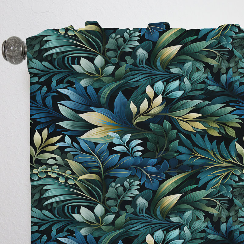 Moody Tropics Moody Patterns II - Rideau en velours tropical - obscurcissant - 1 panneau, L 52 po x L 120 po