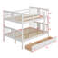 Lit superposé double au-dessus de double avec tiroirs et échelle intégrés (idéal pour la chambre à coucher et la chambre d'amis)-307029364