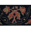 Tapis noir / rouge en laine noué à la main de conception unique 7 pi 0 po x 9 pi 9 po