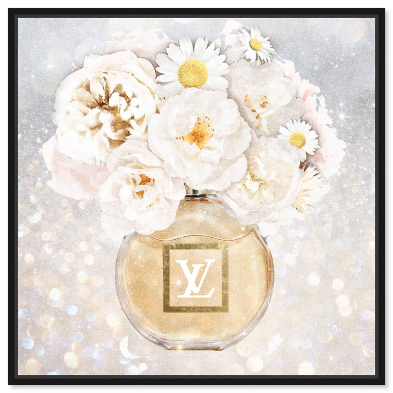 Toile douce et lumineuse, bouquet de fleurs, art floral par Art Remedy, Cadre noir, H 13 po x l 13 po