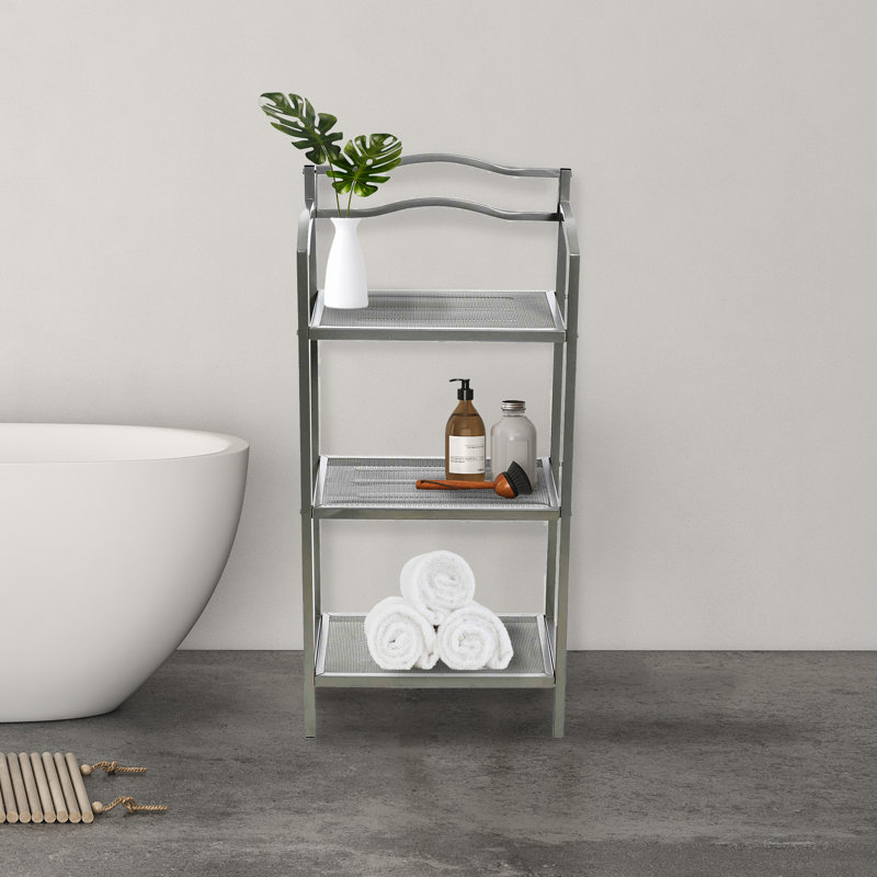 3-Tier Metal Bathroom Storage Shelf, Silver