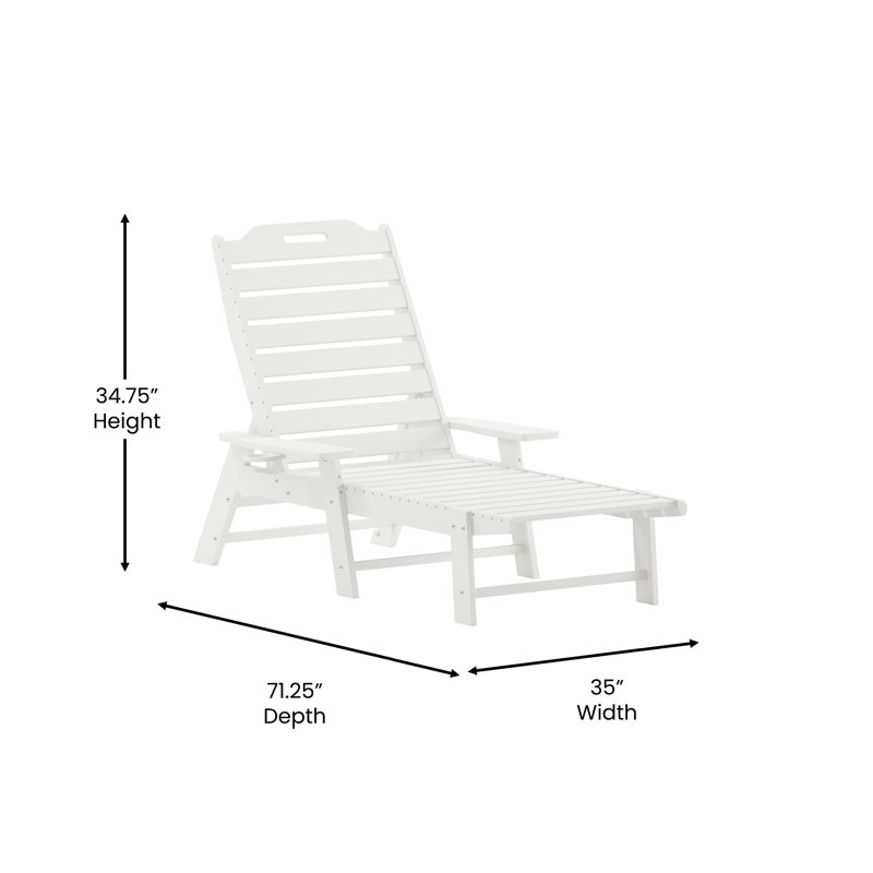 Ensemble de 2 chaises longues d'extérieur réglables avec porte-gobelets Collis, Blanc