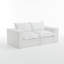Canapé modulaire rembourré 2 pièces en chenille beige avec dossier à coussin 2 pièces - entièrement comprimé, aucun assemblage requis-403328402