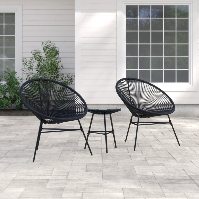 2 Seater Conversation Set, Black