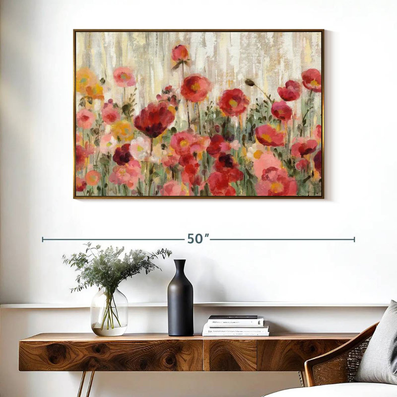 Fleurs saupoudrées, Cadre flottant doré, 40 po x 27 po