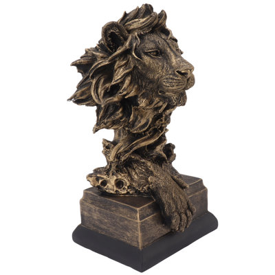 Statue tête de lion en résine