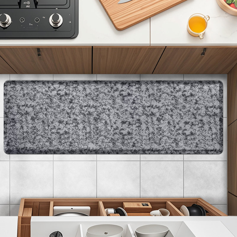 Jaidan Anti-Fatigue Non-Skid Waterproof Kitchen Mat, Silver Gray