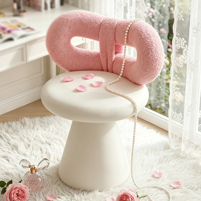 Swivel Accent Stools with Thickened Seat Cushion, Vanity Chair for Bedroom, Living Room