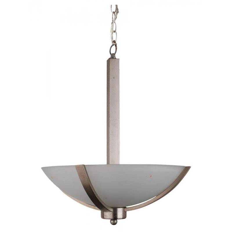 Luminaire bol suspendu 3 lumières Canica, Acier satiné, H 24 po x l 20 po x P 18 po