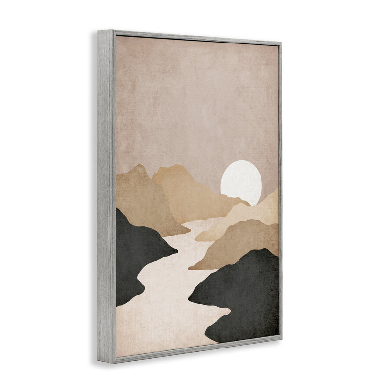 «Beige Mountains with Stream», estampe numérique par JJ Design House LLC, Estampe numérique Farmhouse, H 24 po x l 16 po