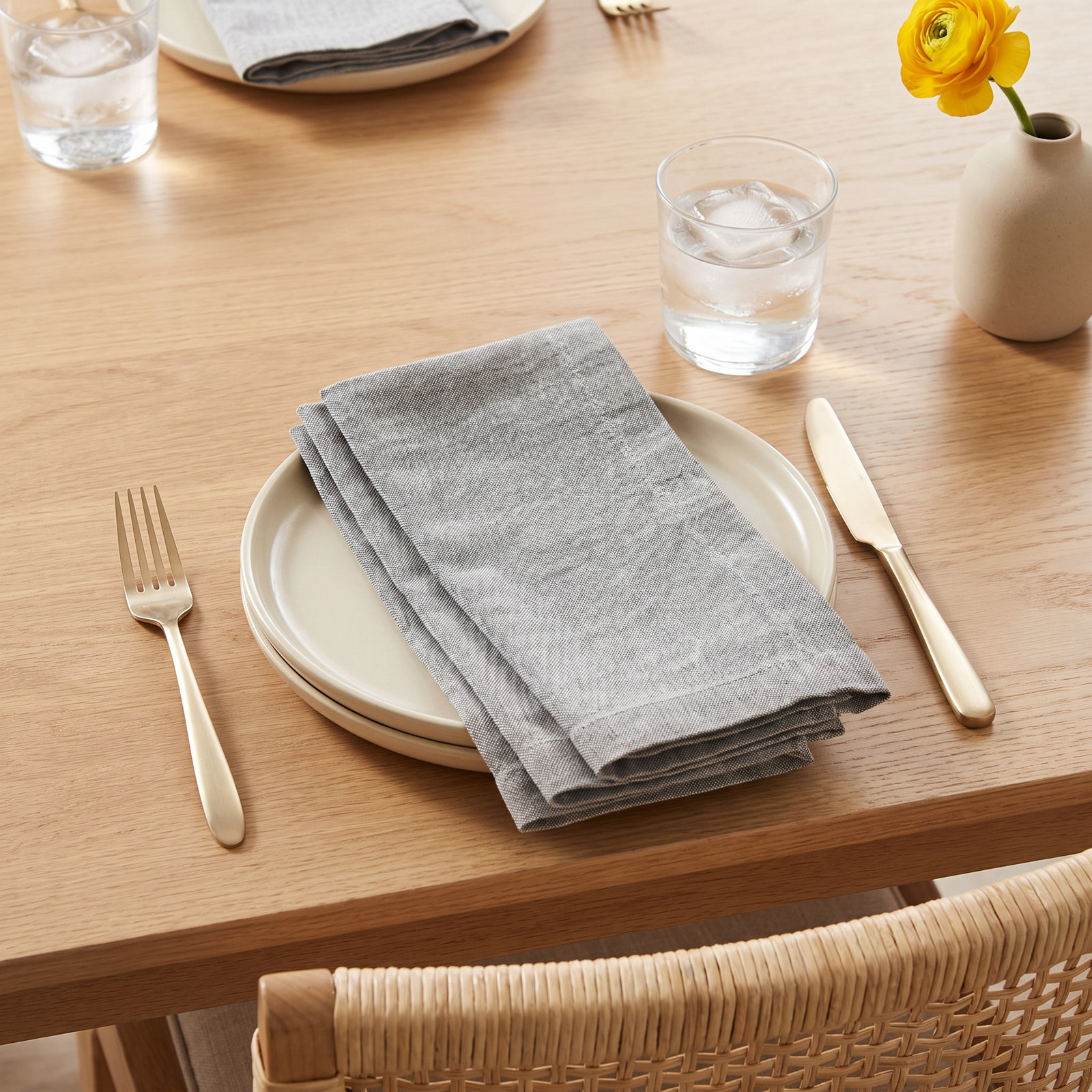 100% Linen Napkin, Light Gray