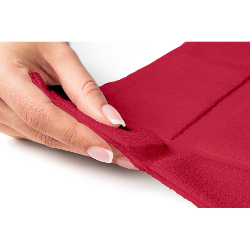 Tapis de bain - pour plancher de salle de bain - Très absorbant - Lavable à la machine, L 20 po x L 34 po, Rouge