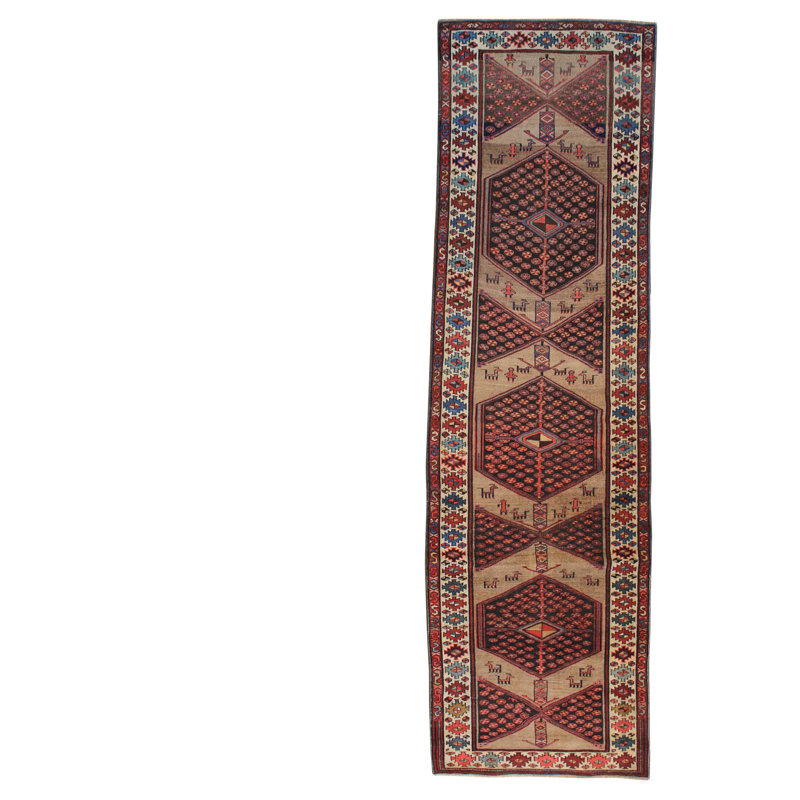 Tapis d'intérieur brun en laine tissé à la main One-of-a-Kind Bijar