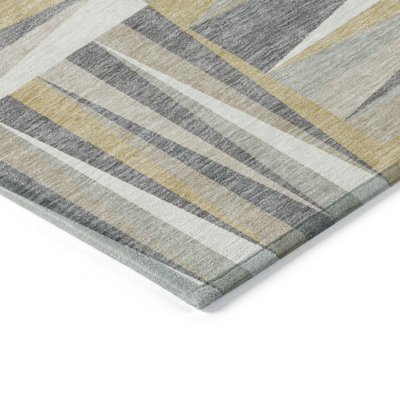Tapis intérieur / extérieur beige géométrique lavable 8 pi x 10 pi HomeRoots