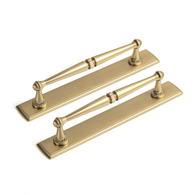 Vintage Ornate Backplate G011 Drawer Pull - Antique Brass, Decorative Detailed Handle For Cabinets & Furniture