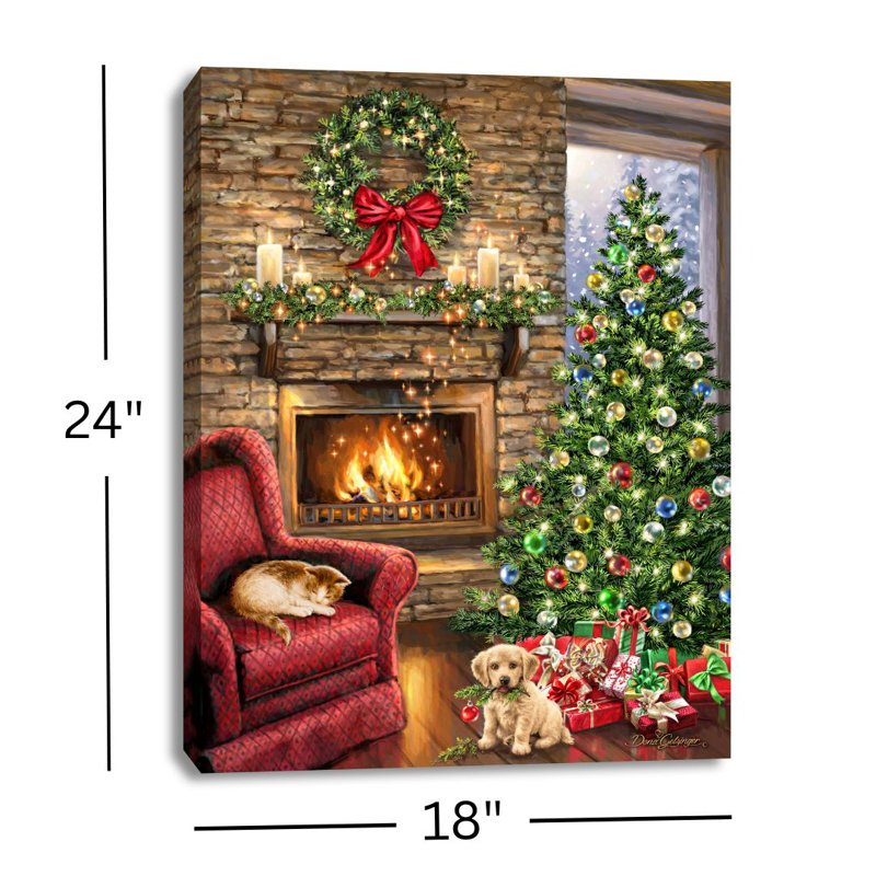 Fireside Christmas 18x24 Fully Illuminated ColorChange LED Print
