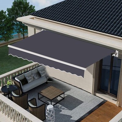 Auvent de terrasse rétractable en tissu BESUNYST