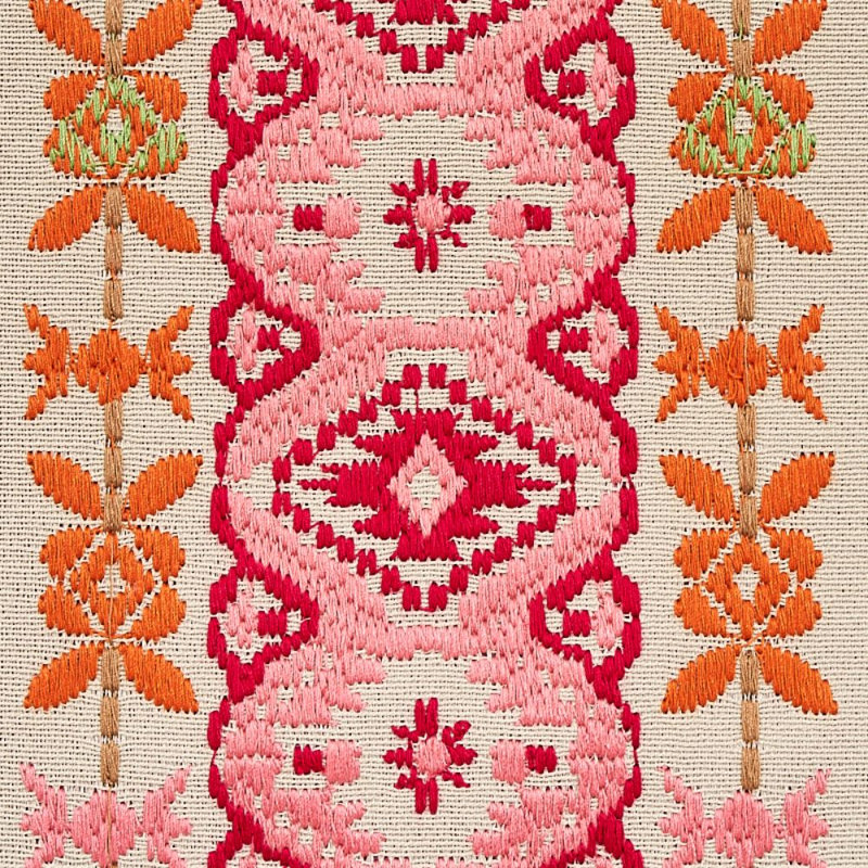 Tissu de broderie Cosima, Rose et multicolore