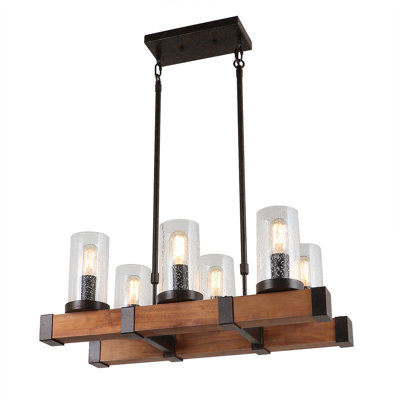 Lustre de salle à manger linéaire à 6 lumières pour îlot de cuisine Merseles