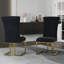 Ensemble de table de salle à manger moderne noir et doré avec chaises en velours noir-565059100