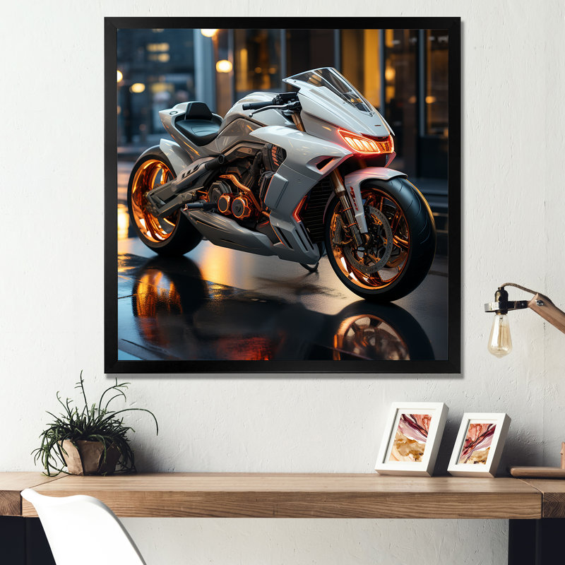 Futuriste Speedster I sur impression sur toile, Cadre simple noir, H 36 po x l 36 po x P 1,5 po