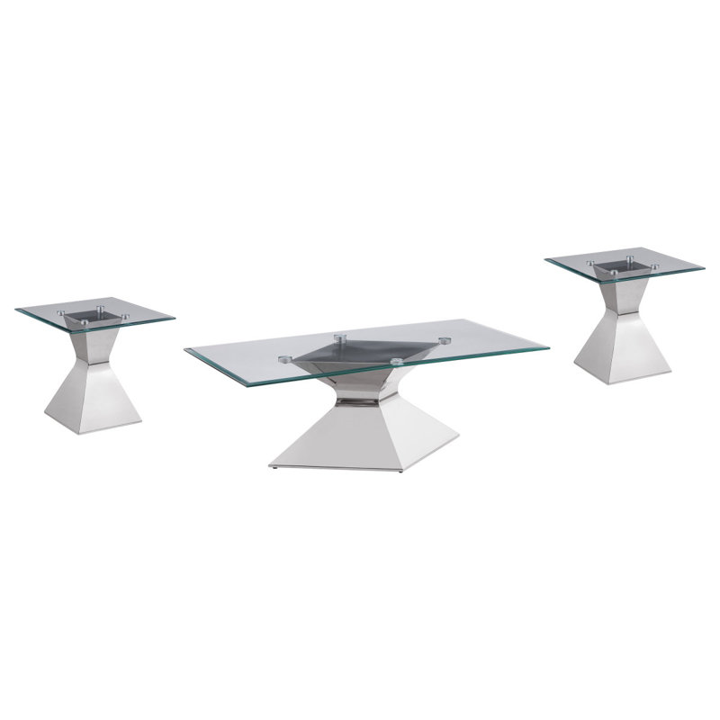 Ensemble de tables basses et de tables de bout rectangulaires 3 pièces Exeter