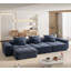 Canapé modulaire moderne de 6 pièces avec 6 coussins avec configuration flexible et tissu chenille scintillant-744602736