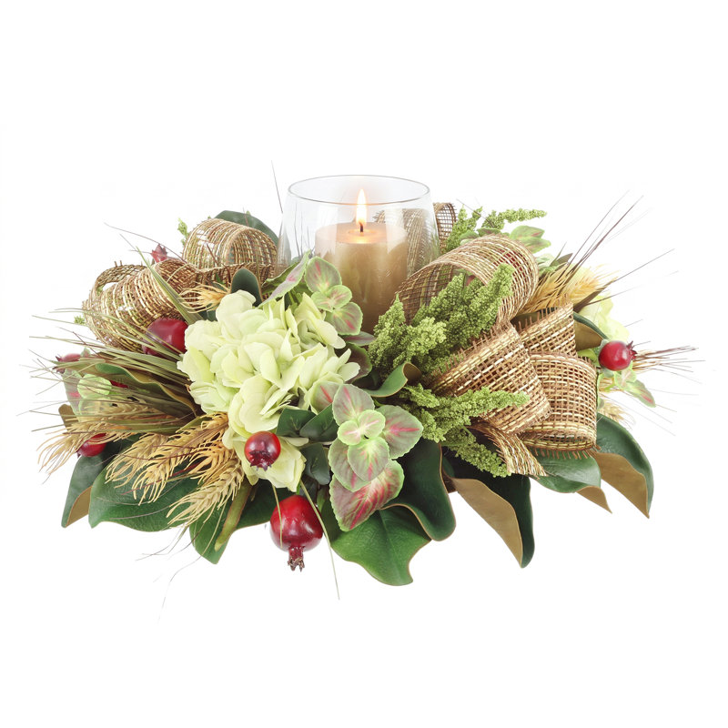 Hydrangea And Heather Floral Centerpiece