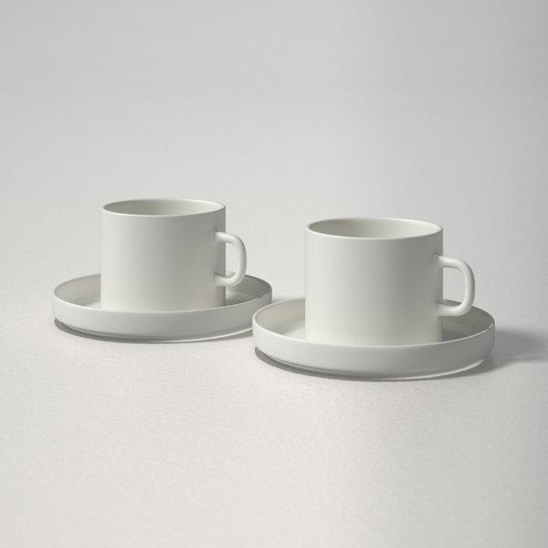 Bodum Bistro Espresso Coffee Cups Mugs & Metal Saucers. SET OF 4