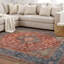 Tapis traditionnel à médaillon rouge Marin - tissé à plat, surface lavable avec envers antidérapant-179585100-179930412