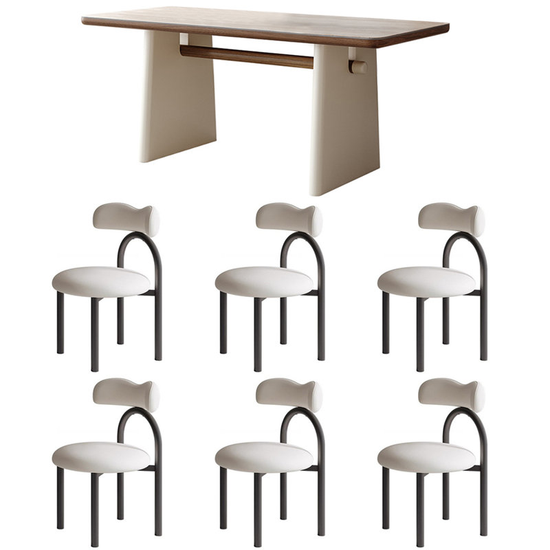Ensemble de table de salle à manger rectangulaire moderne et simple, H 29,5 po x L 70,8 po x l 31,5 po